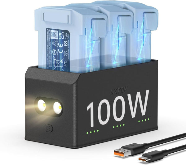 LKTOP 100W Smart Charger for DJI Mini 5 Pro / Mini 4 Pro / Mini 3