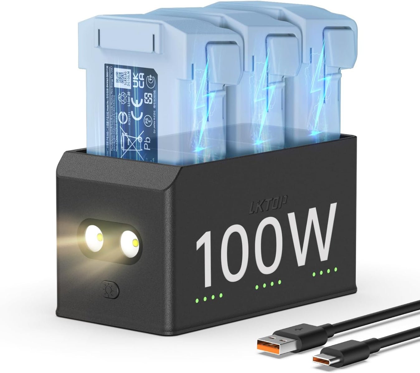 LKTOP 100W Smart Charger for DJI Mini 5 Pro / Mini 4 Pro / Mini 3